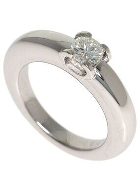 Cartier C de Cartier Solitaire Diamond 46 Ring 18k White Gold